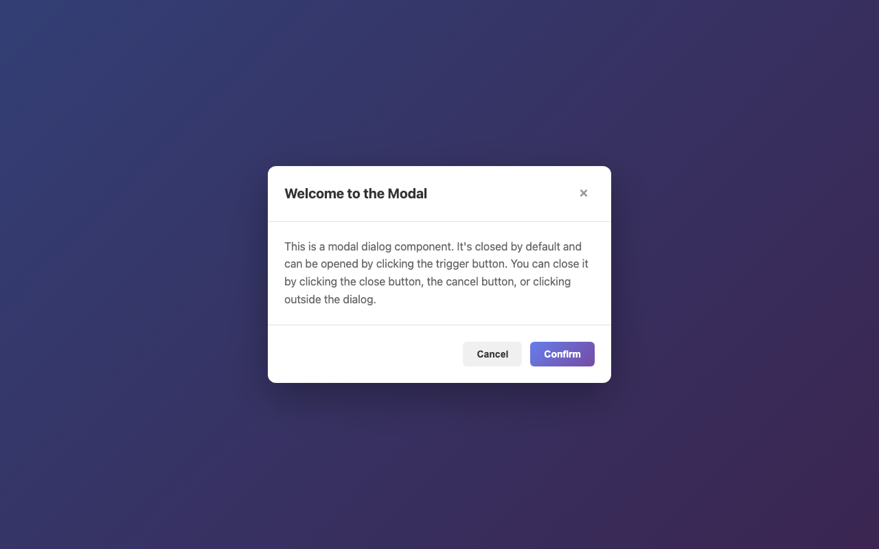 Screenshot sample 29 for modal-dialog / Claude Haiku 4.5