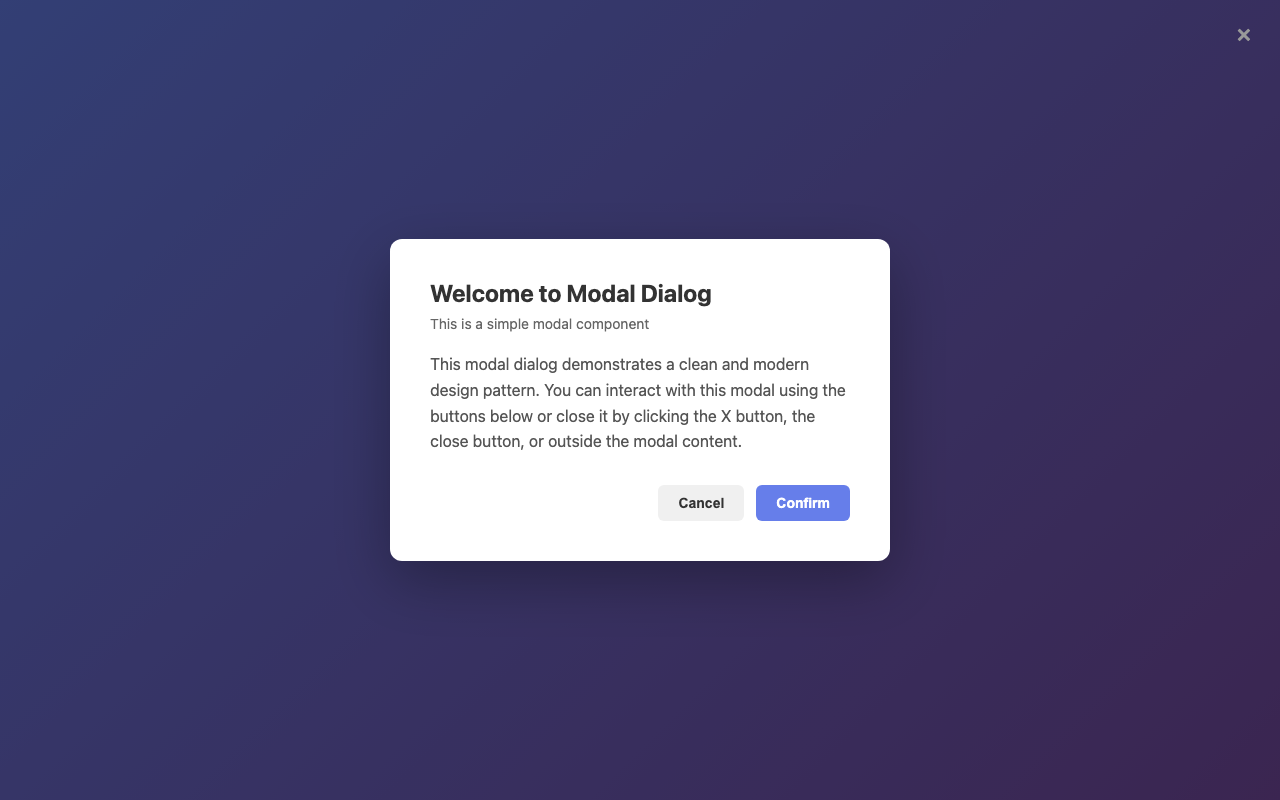 Screenshot sample 30 for modal-dialog / Claude Haiku 4.5