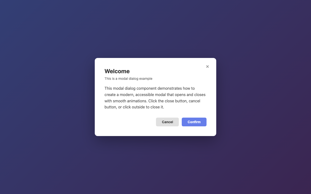 Screenshot sample 31 for modal-dialog / Claude Haiku 4.5