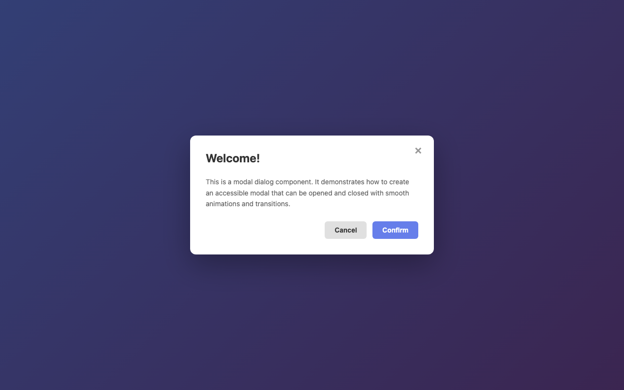 Screenshot sample 32 for modal-dialog / Claude Haiku 4.5