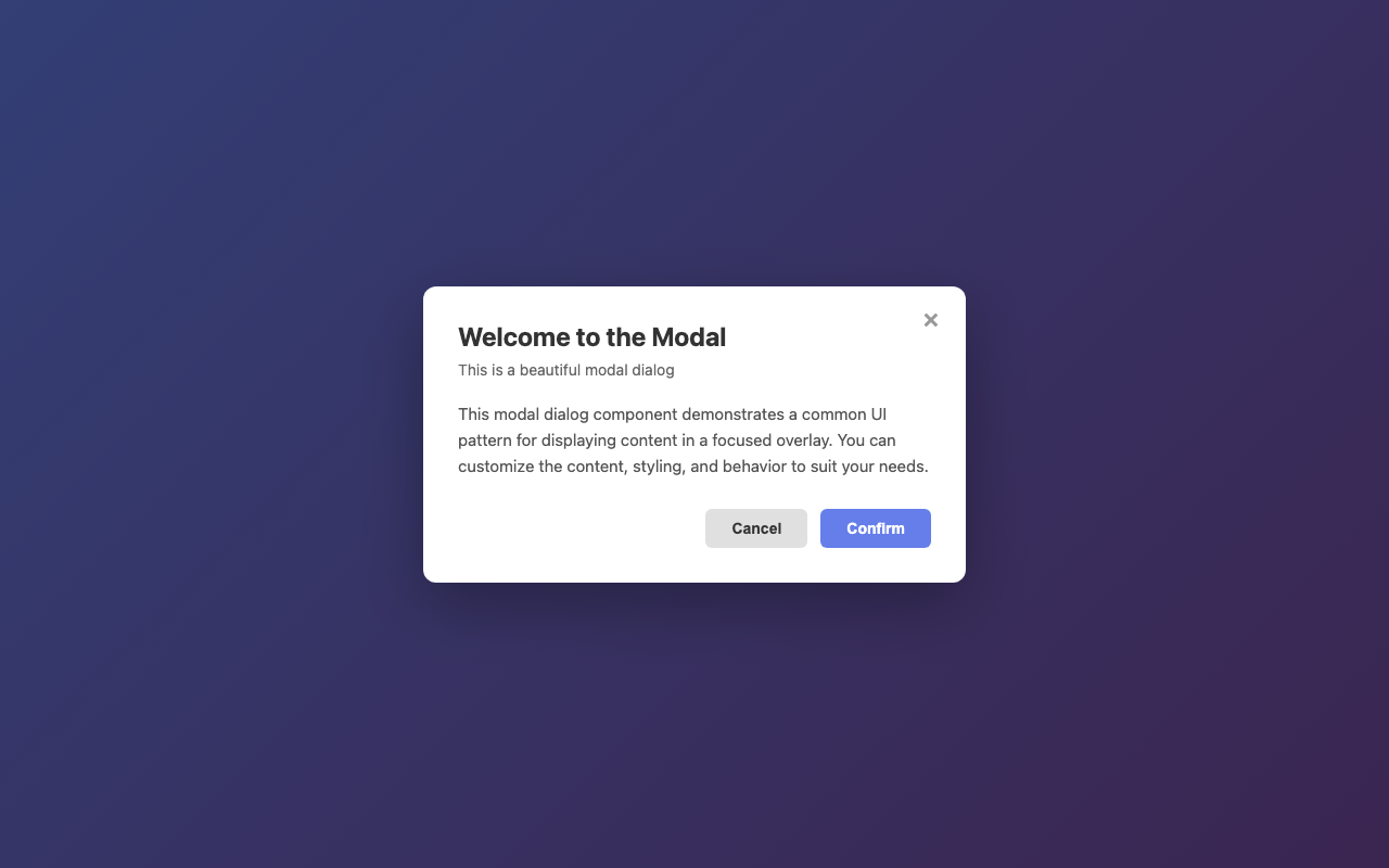 Screenshot sample 36 for modal-dialog / Claude Haiku 4.5