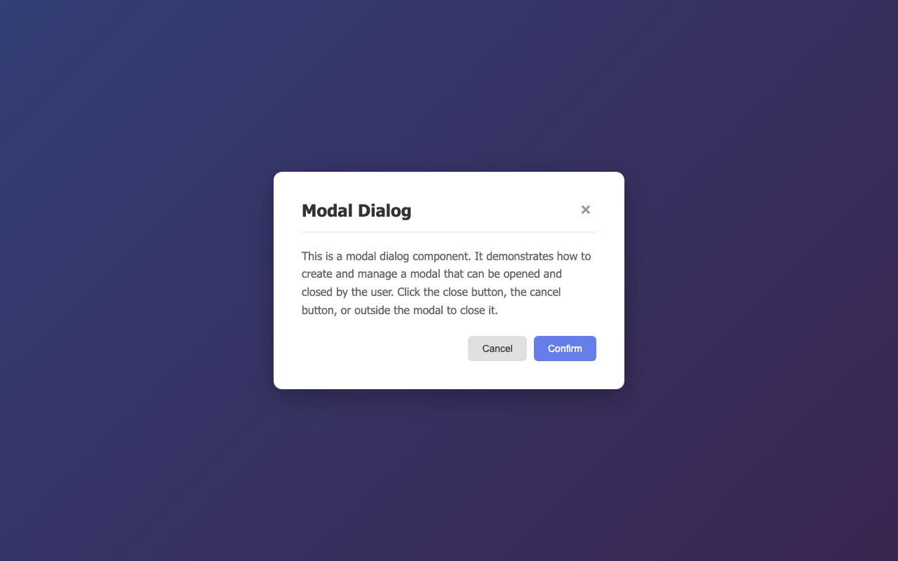 Screenshot sample 37 for modal-dialog / Claude Haiku 4.5