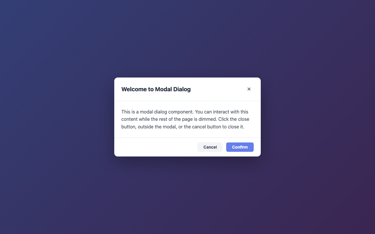 Screenshot sample 4 for modal-dialog / Claude Haiku 4.5