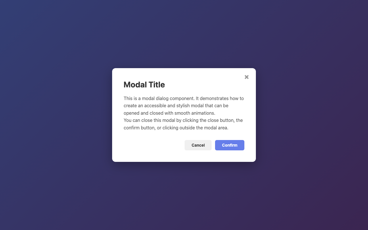 Screenshot sample 42 for modal-dialog / Claude Haiku 4.5