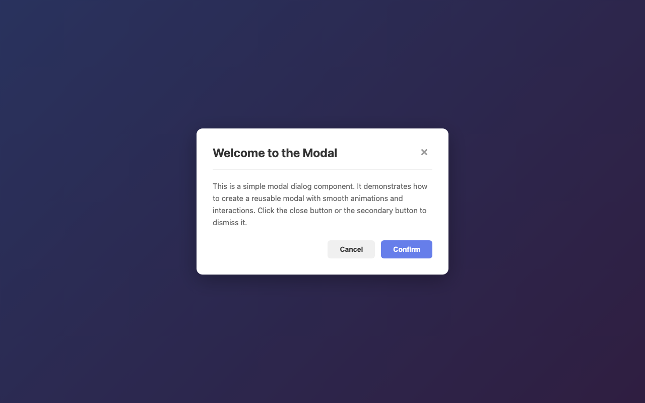 Screenshot sample 44 for modal-dialog / Claude Haiku 4.5