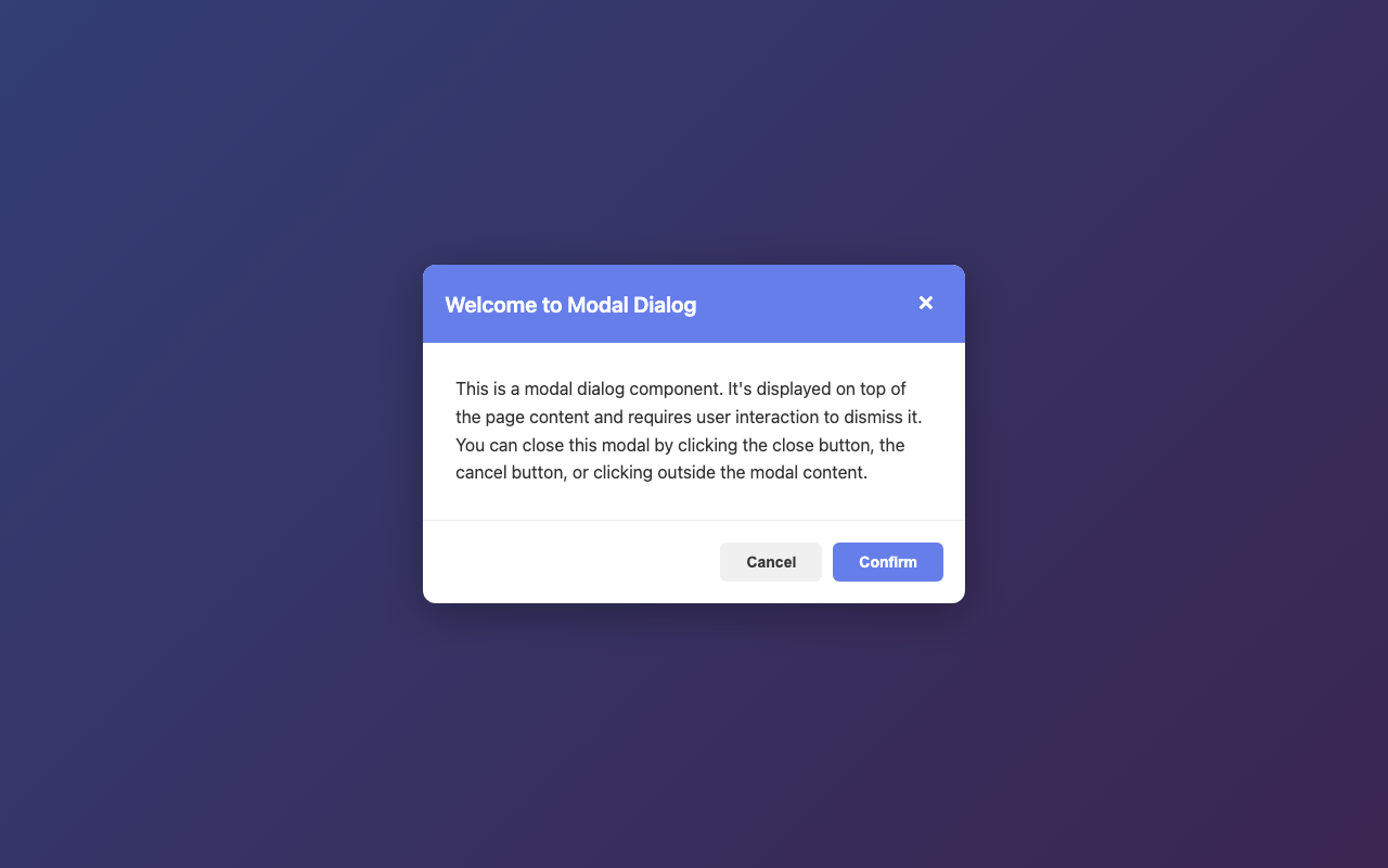 Screenshot sample 48 for modal-dialog / Claude Haiku 4.5