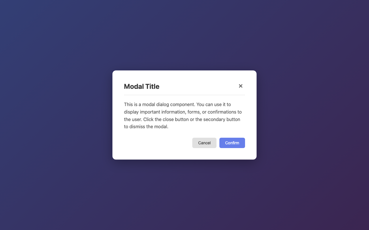 Screenshot sample 49 for modal-dialog / Claude Haiku 4.5