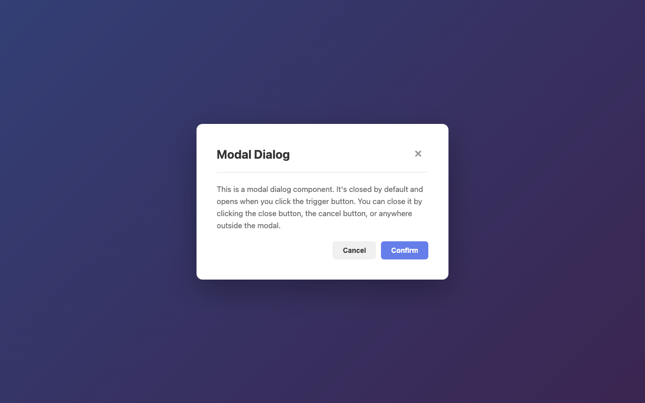 Screenshot sample 56 for modal-dialog / Claude Haiku 4.5