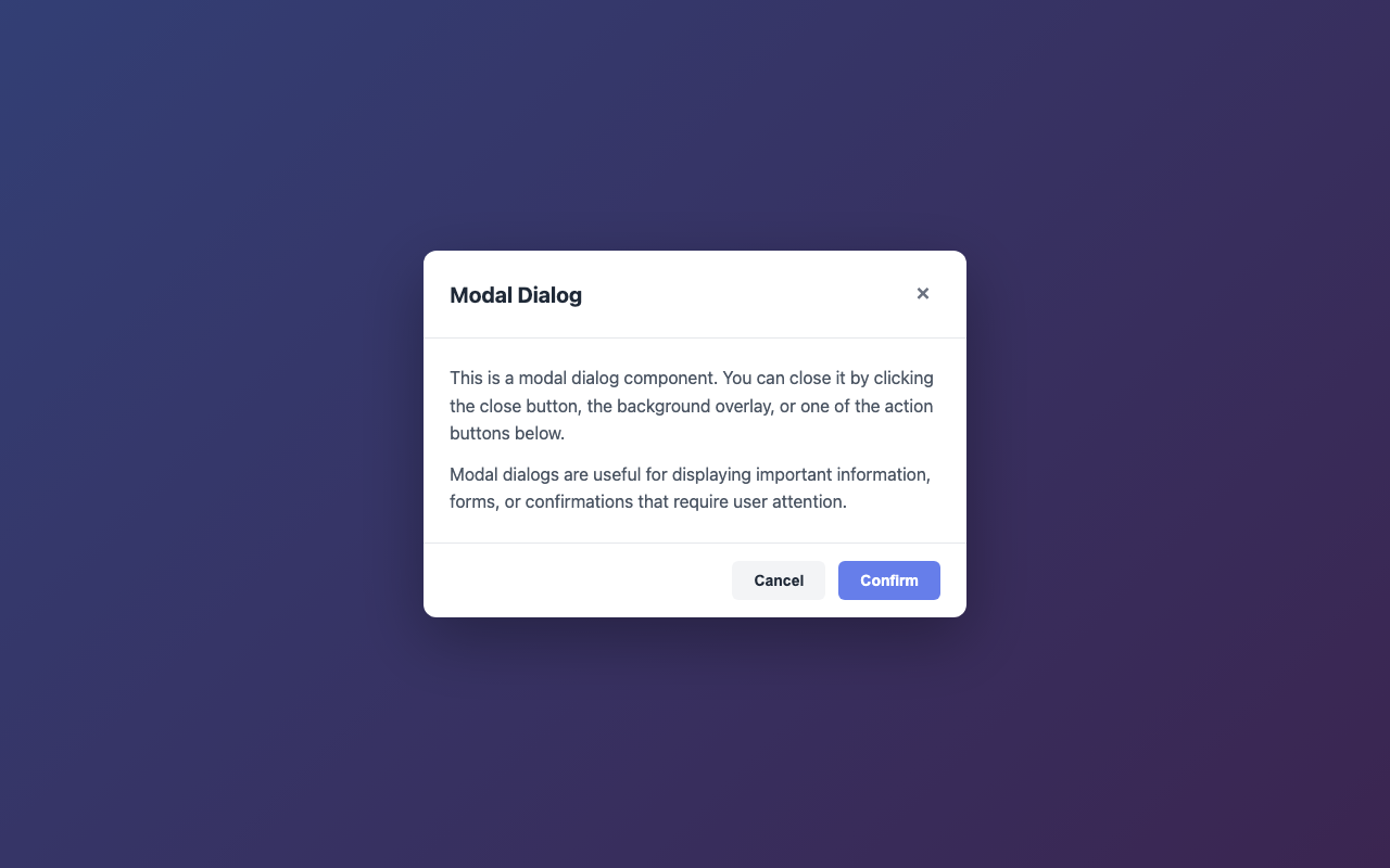 Screenshot sample 62 for modal-dialog / Claude Haiku 4.5