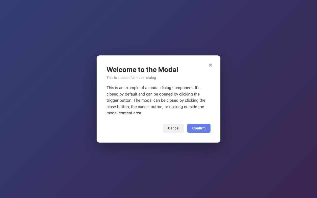 Screenshot sample 63 for modal-dialog / Claude Haiku 4.5