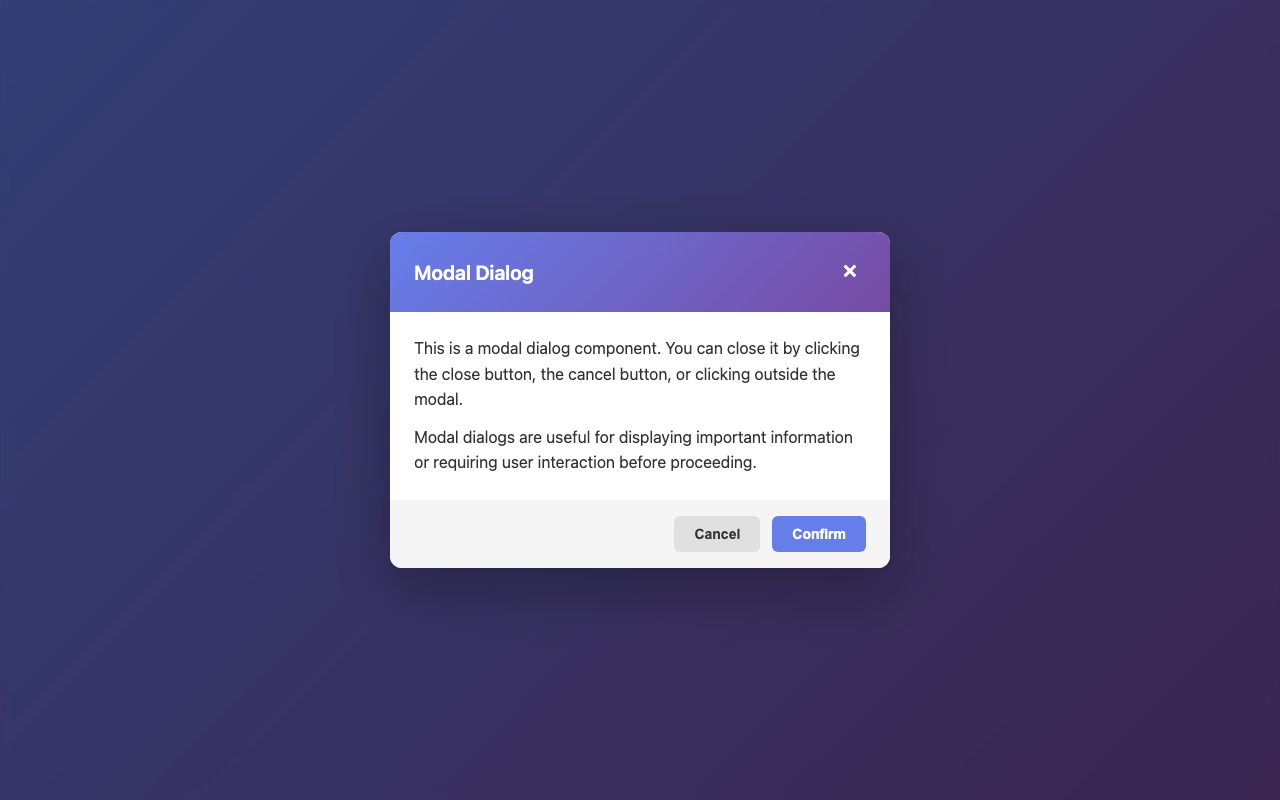 Screenshot sample 66 for modal-dialog / Claude Haiku 4.5
