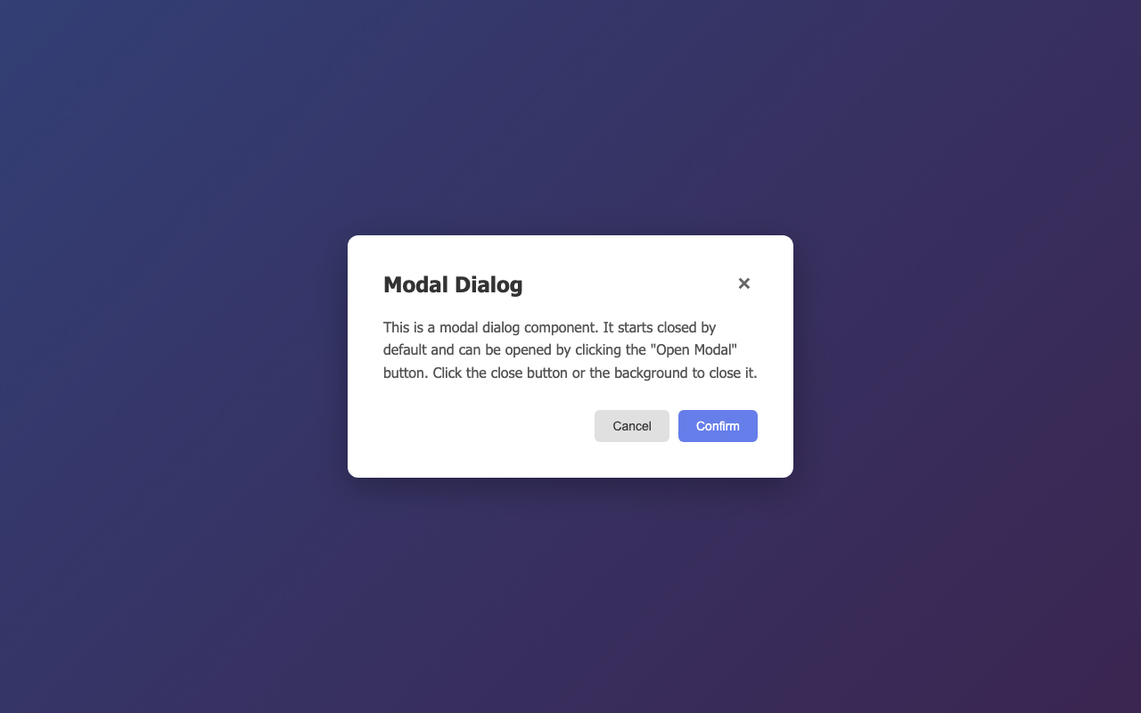 Screenshot sample 69 for modal-dialog / Claude Haiku 4.5
