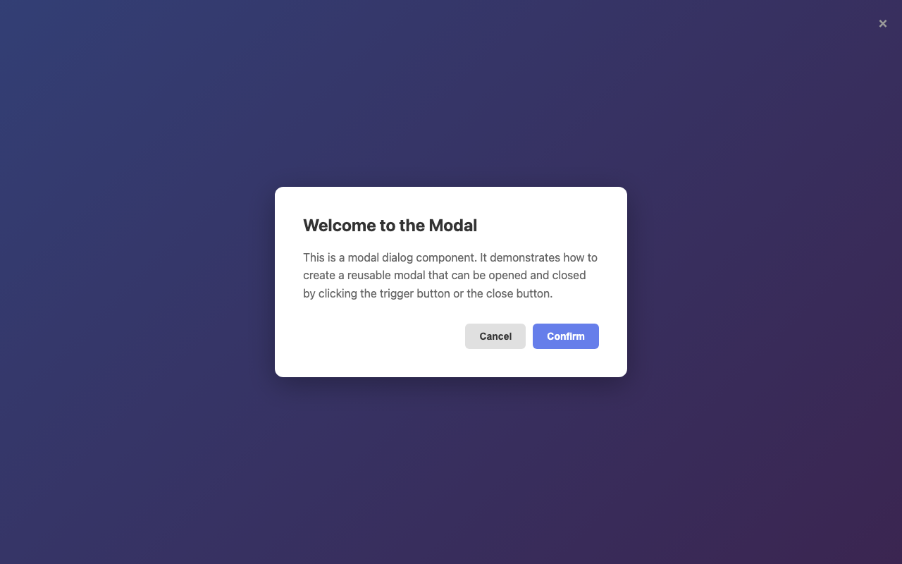 Screenshot sample 7 for modal-dialog / Claude Haiku 4.5