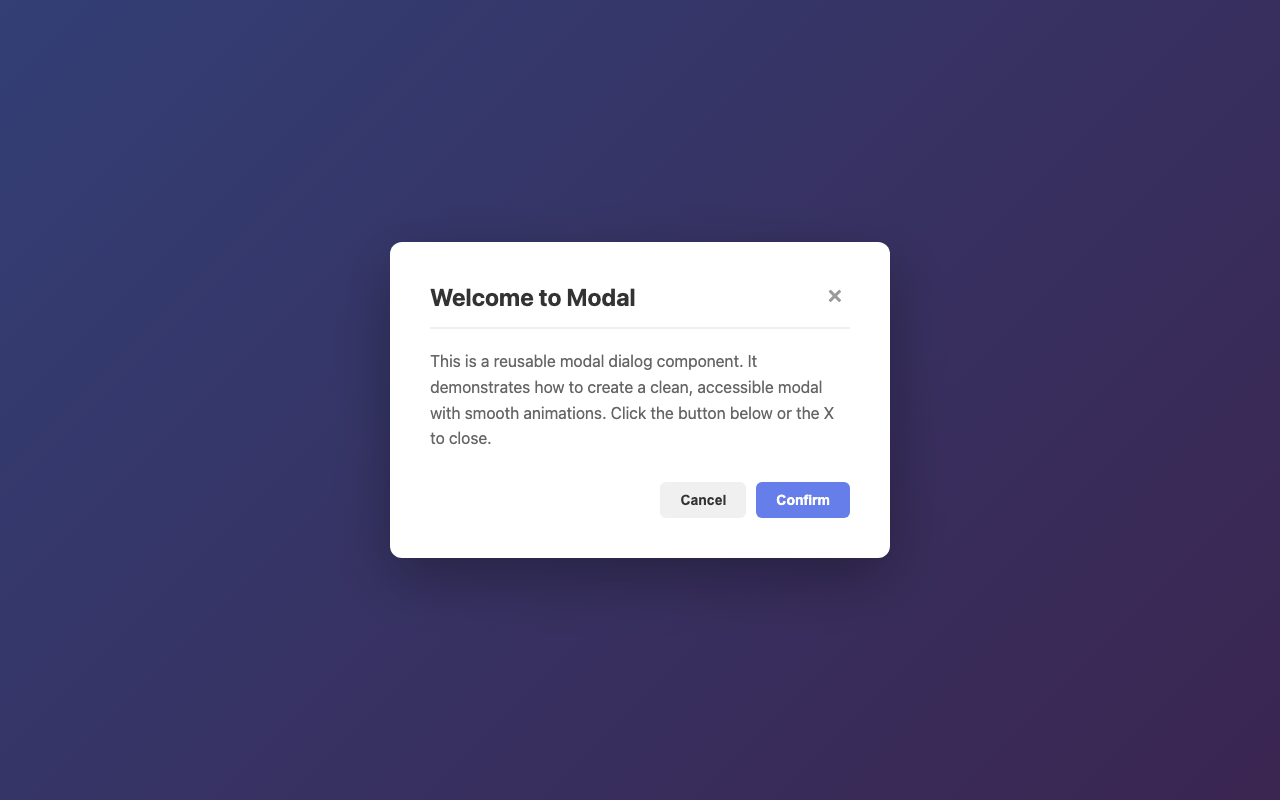 Screenshot sample 71 for modal-dialog / Claude Haiku 4.5