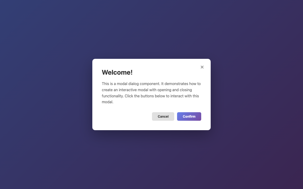 Screenshot sample 73 for modal-dialog / Claude Haiku 4.5