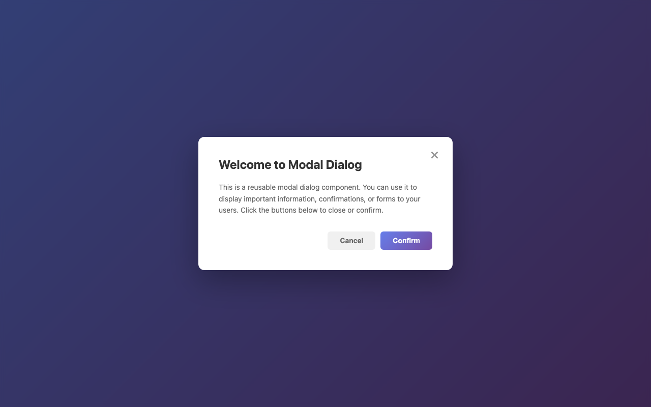 Screenshot sample 77 for modal-dialog / Claude Haiku 4.5