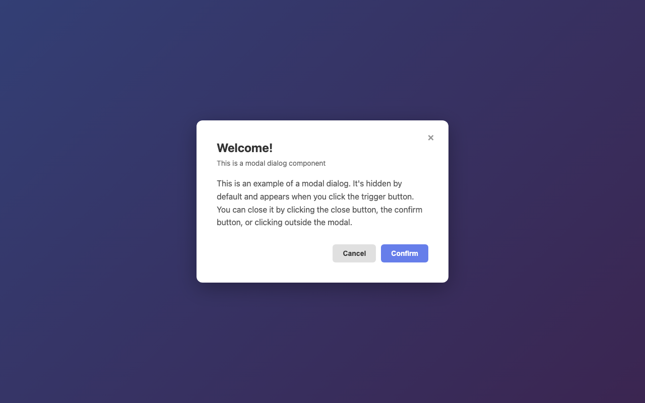 Screenshot sample 79 for modal-dialog / Claude Haiku 4.5