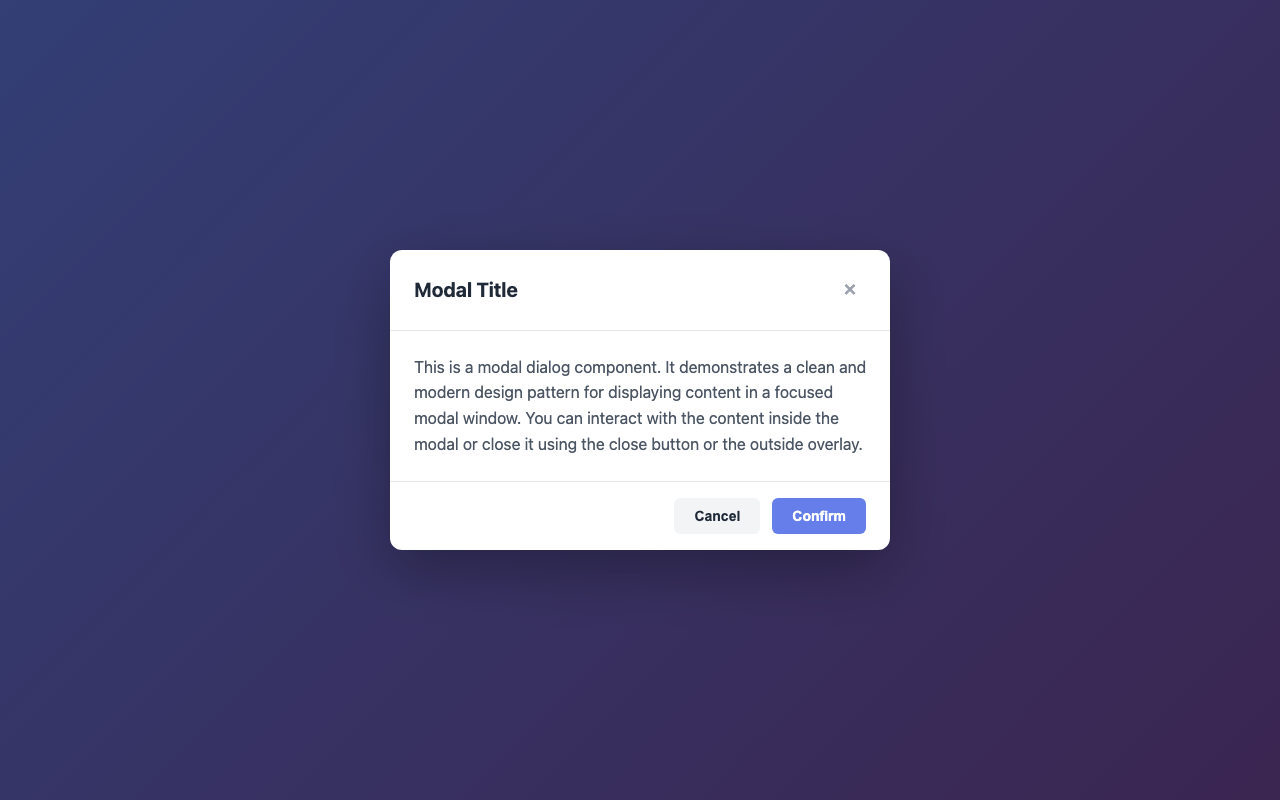Screenshot sample 82 for modal-dialog / Claude Haiku 4.5