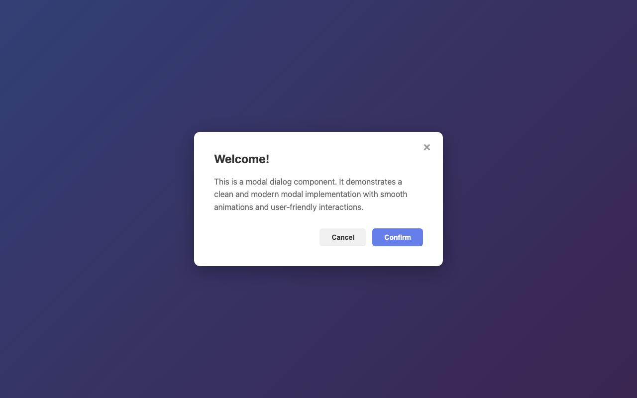 Screenshot sample 83 for modal-dialog / Claude Haiku 4.5
