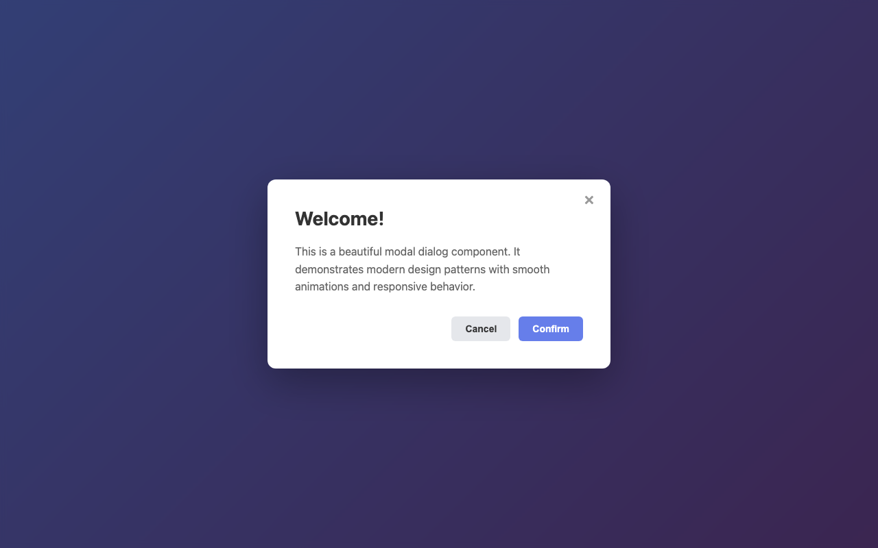 Screenshot sample 84 for modal-dialog / Claude Haiku 4.5