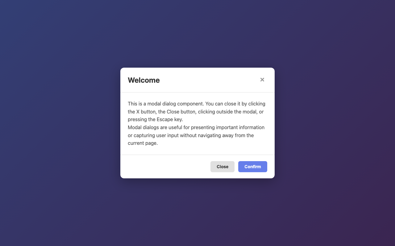 Screenshot sample 94 for modal-dialog / Claude Haiku 4.5