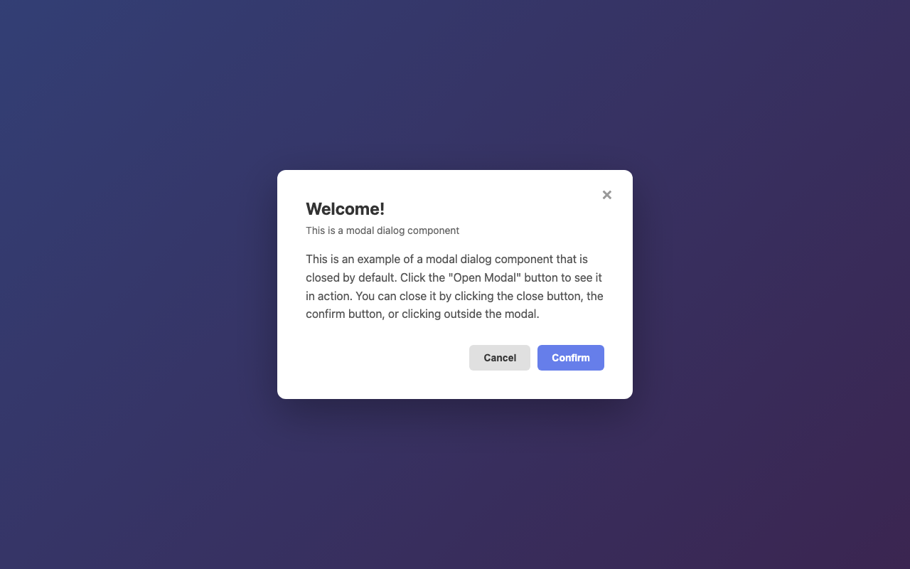 Screenshot sample 98 for modal-dialog / Claude Haiku 4.5