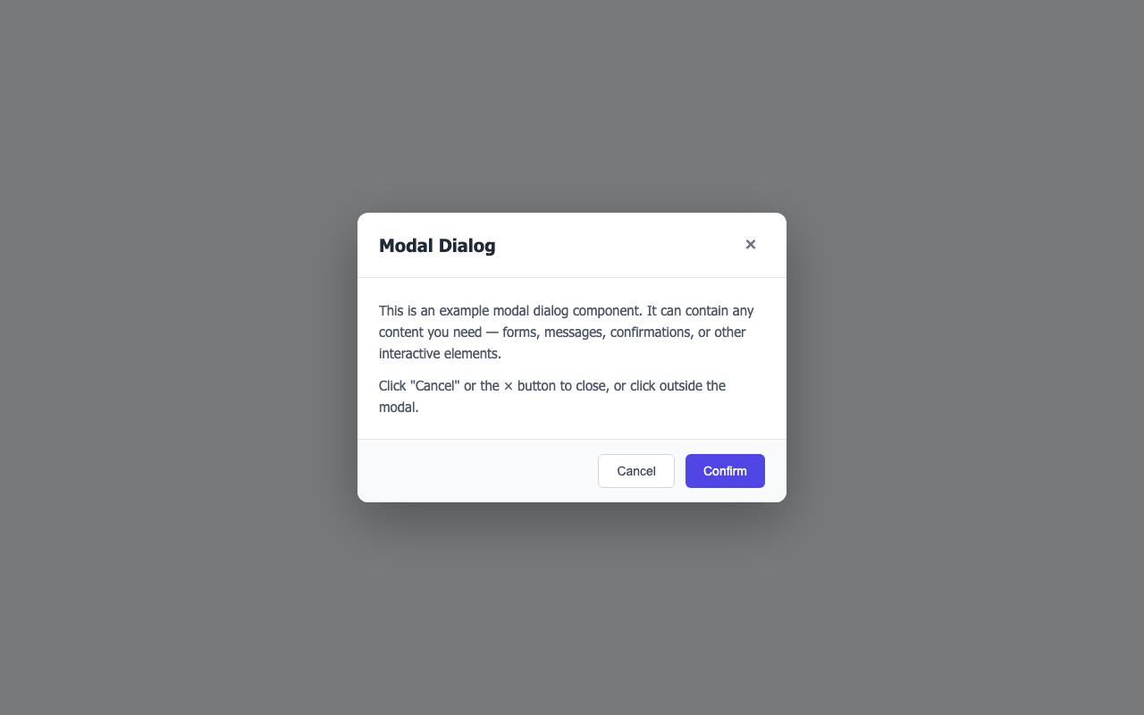 Screenshot sample 15 for modal-dialog / Claude Opus 4.6
