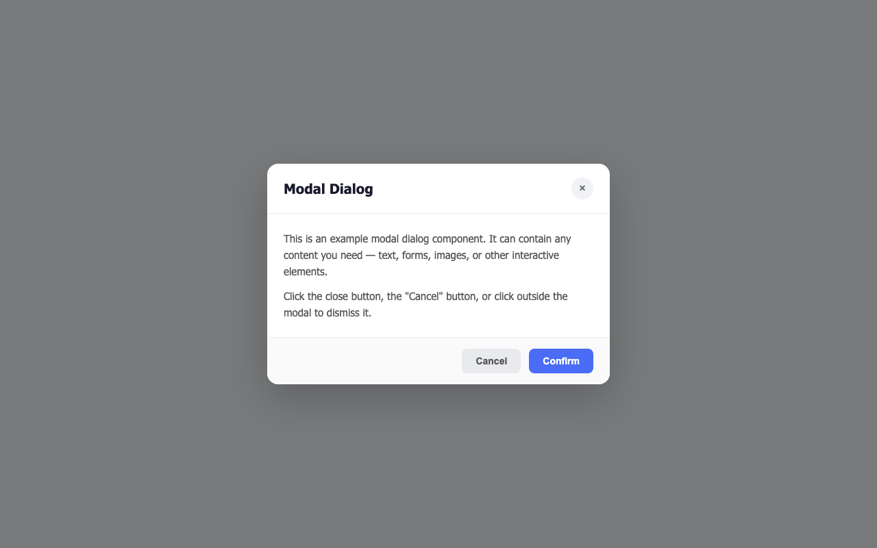 Screenshot sample 16 for modal-dialog / Claude Opus 4.6