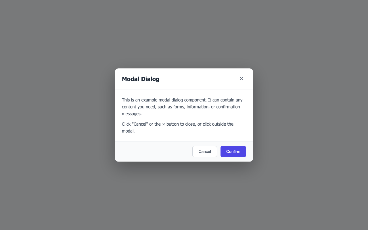 Screenshot sample 20 for modal-dialog / Claude Opus 4.6