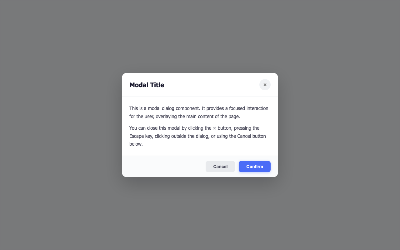 Screenshot sample 21 for modal-dialog / Claude Opus 4.6