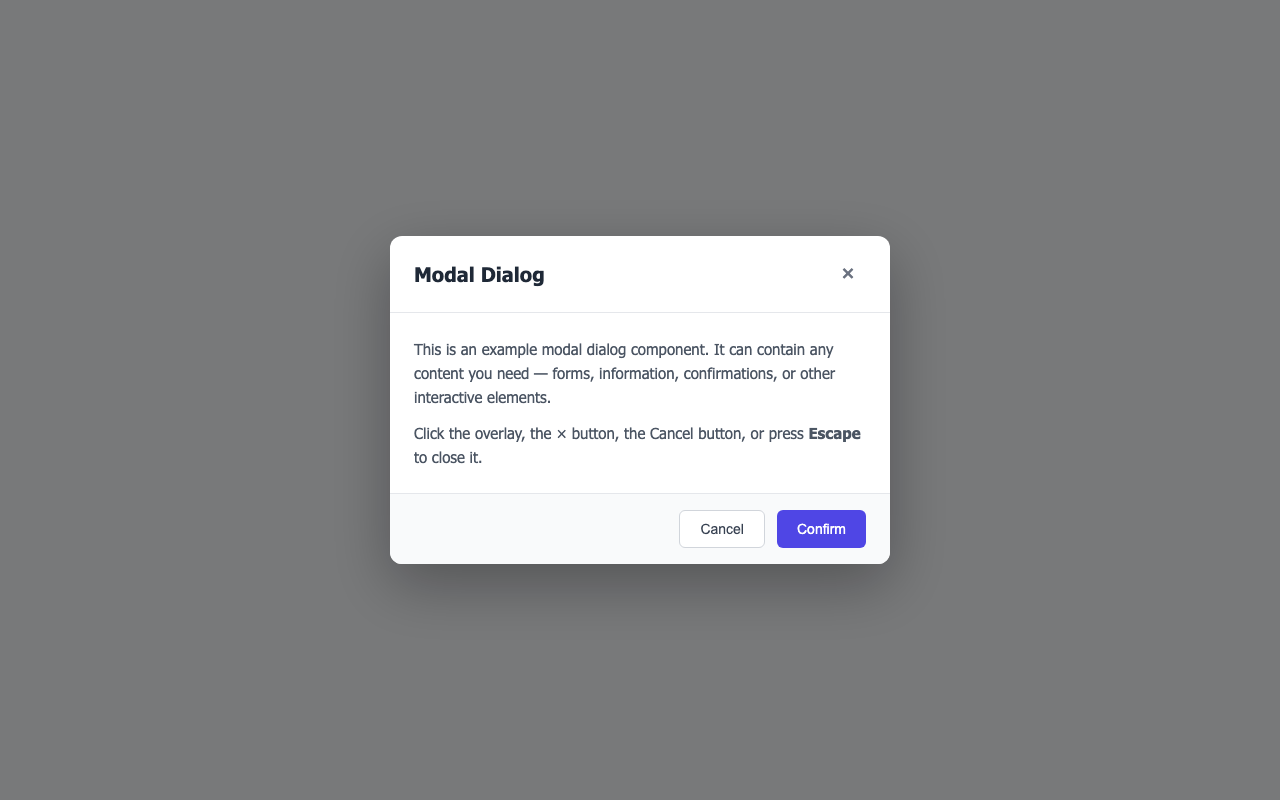 Screenshot sample 23 for modal-dialog / Claude Opus 4.6