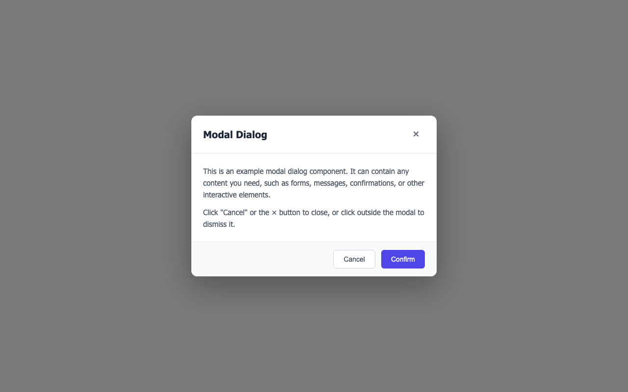 Screenshot sample 24 for modal-dialog / Claude Opus 4.6