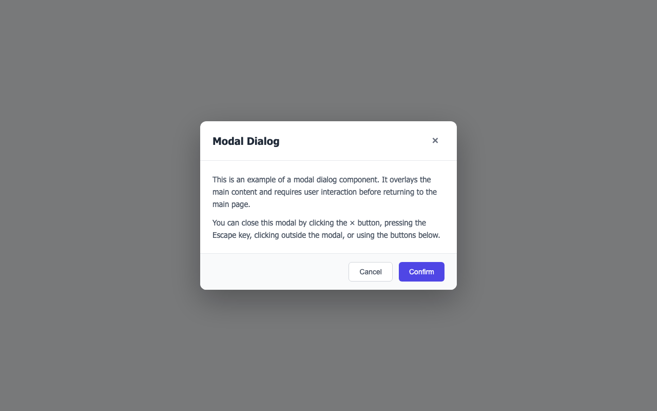 Screenshot sample 6 for modal-dialog / Claude Opus 4.6