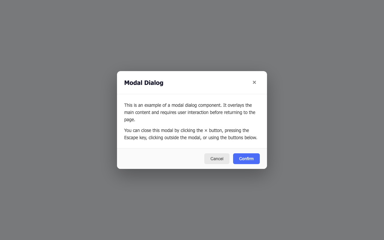 Screenshot sample 7 for modal-dialog / Claude Opus 4.6