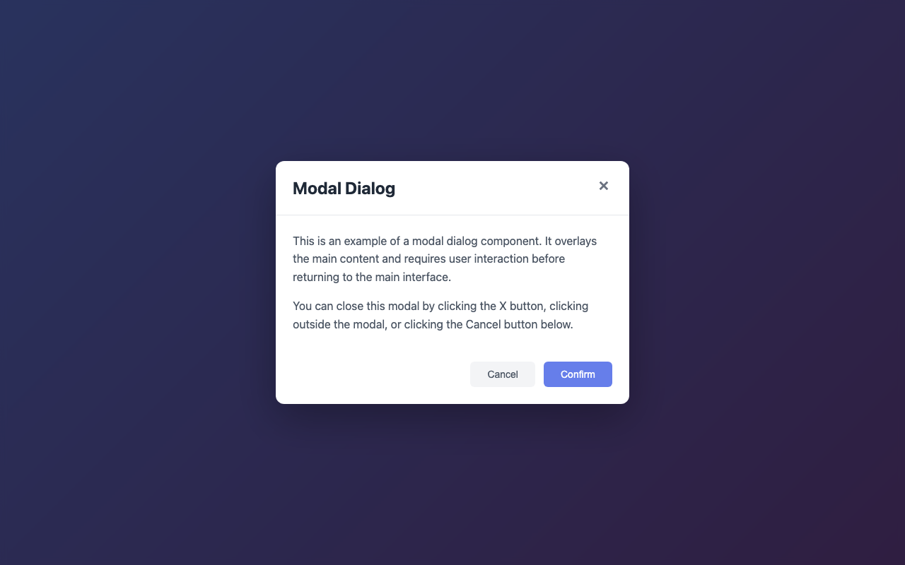 Screenshot sample 10 for modal-dialog / Claude Sonnet 4.5