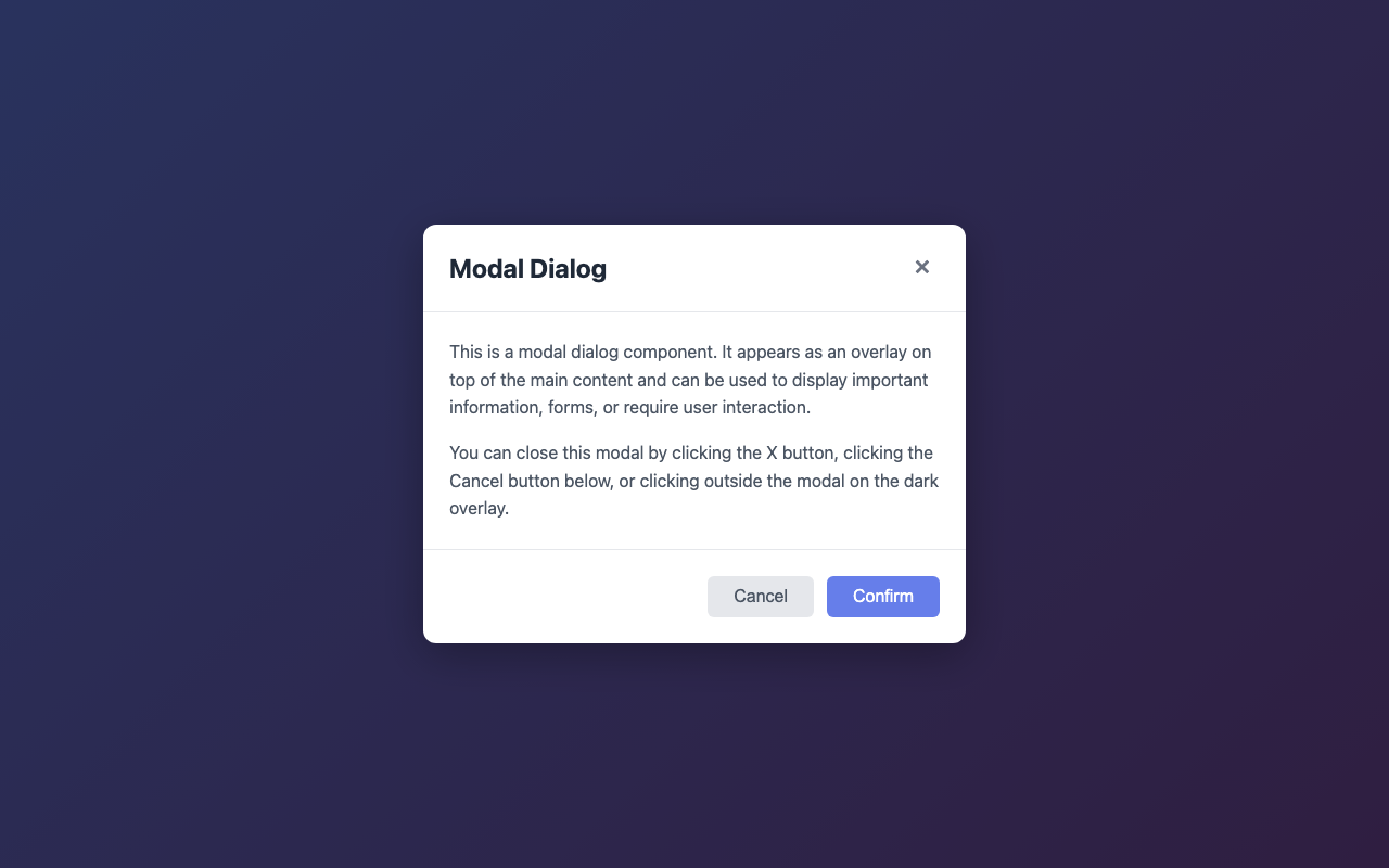 Screenshot sample 14 for modal-dialog / Claude Sonnet 4.5
