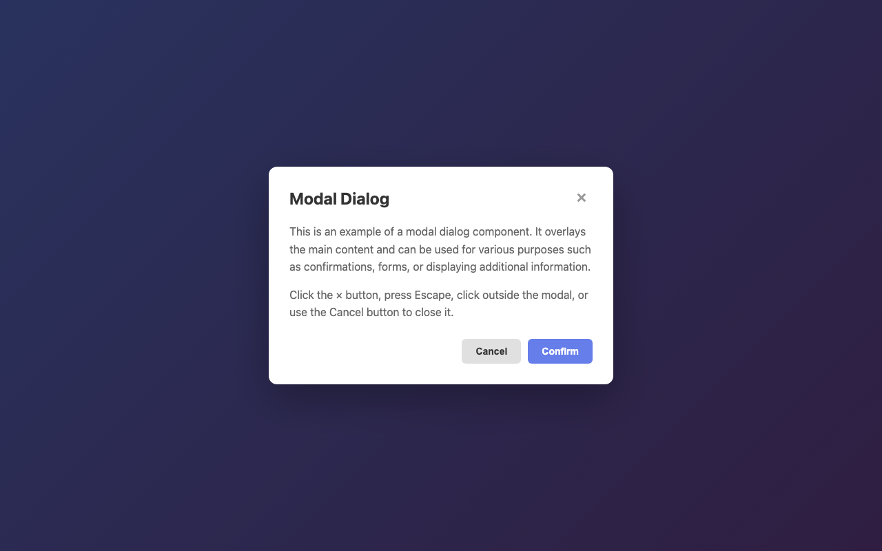 Screenshot sample 16 for modal-dialog / Claude Sonnet 4.5