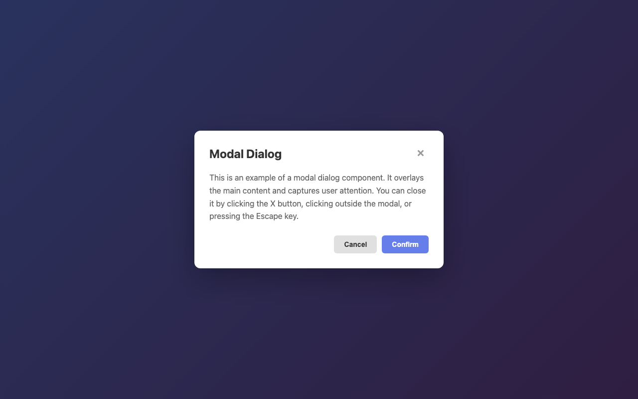 Screenshot sample 18 for modal-dialog / Claude Sonnet 4.5