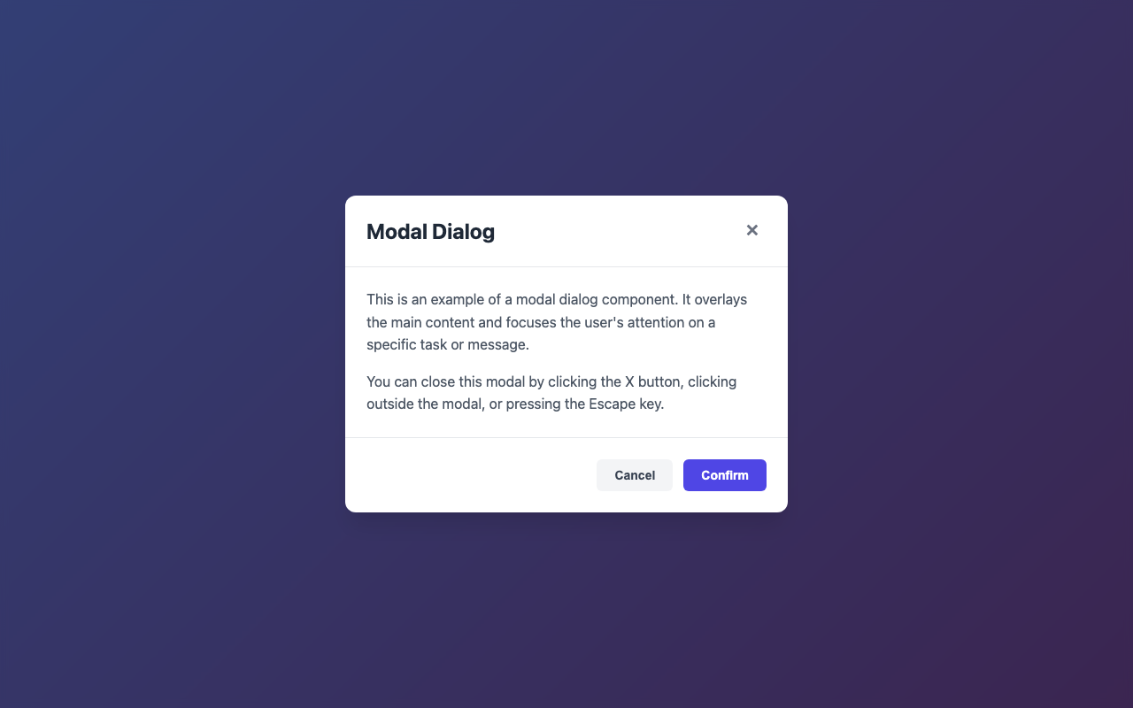 Screenshot sample 19 for modal-dialog / Claude Sonnet 4.5