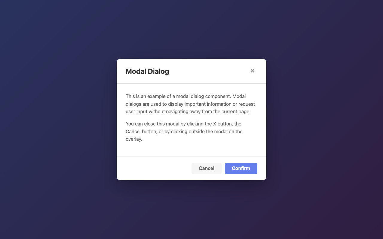Screenshot sample 21 for modal-dialog / Claude Sonnet 4.5
