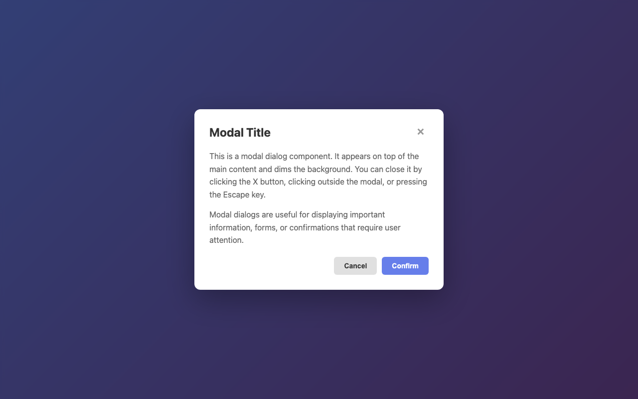 Screenshot sample 23 for modal-dialog / Claude Sonnet 4.5