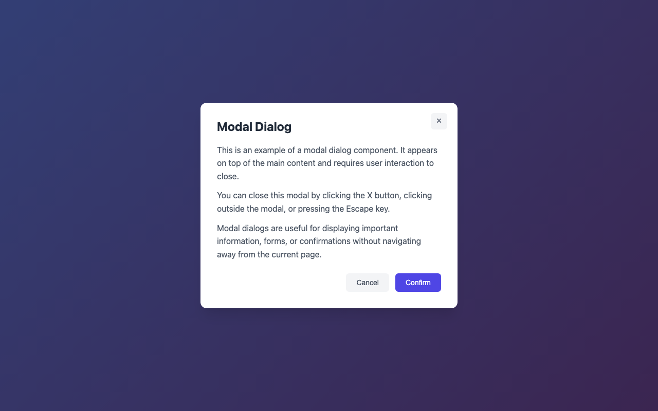 Screenshot sample 24 for modal-dialog / Claude Sonnet 4.5