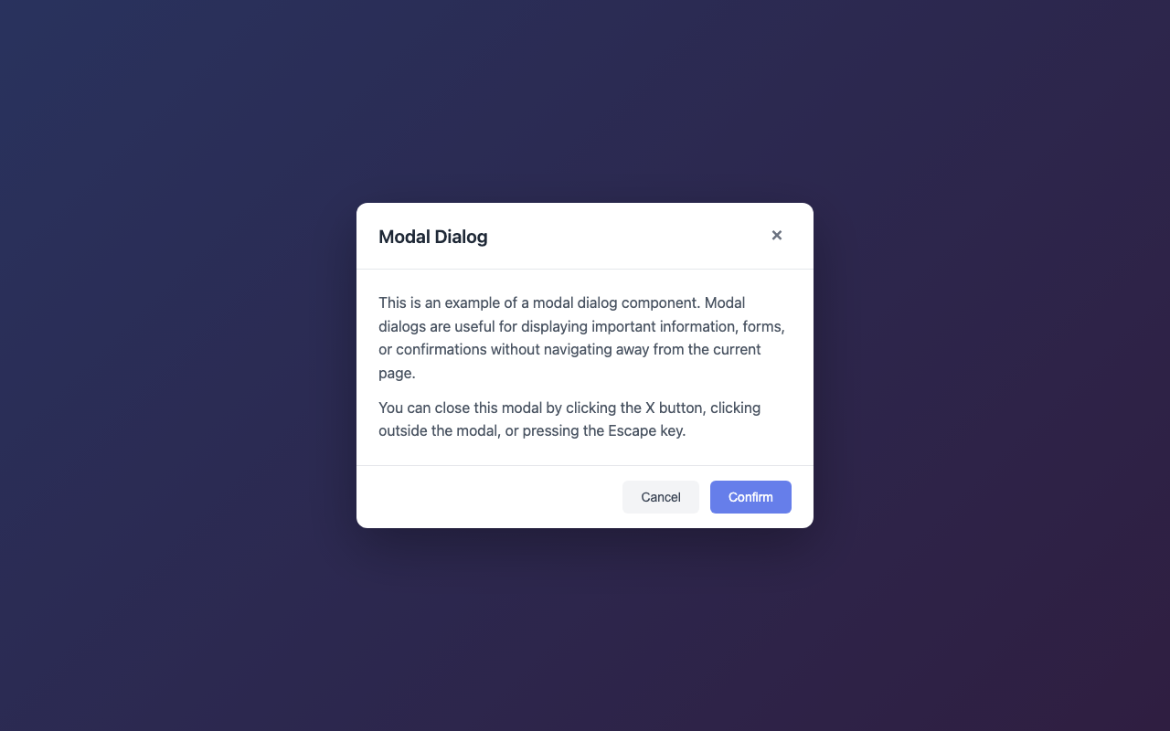 Screenshot sample 26 for modal-dialog / Claude Sonnet 4.5