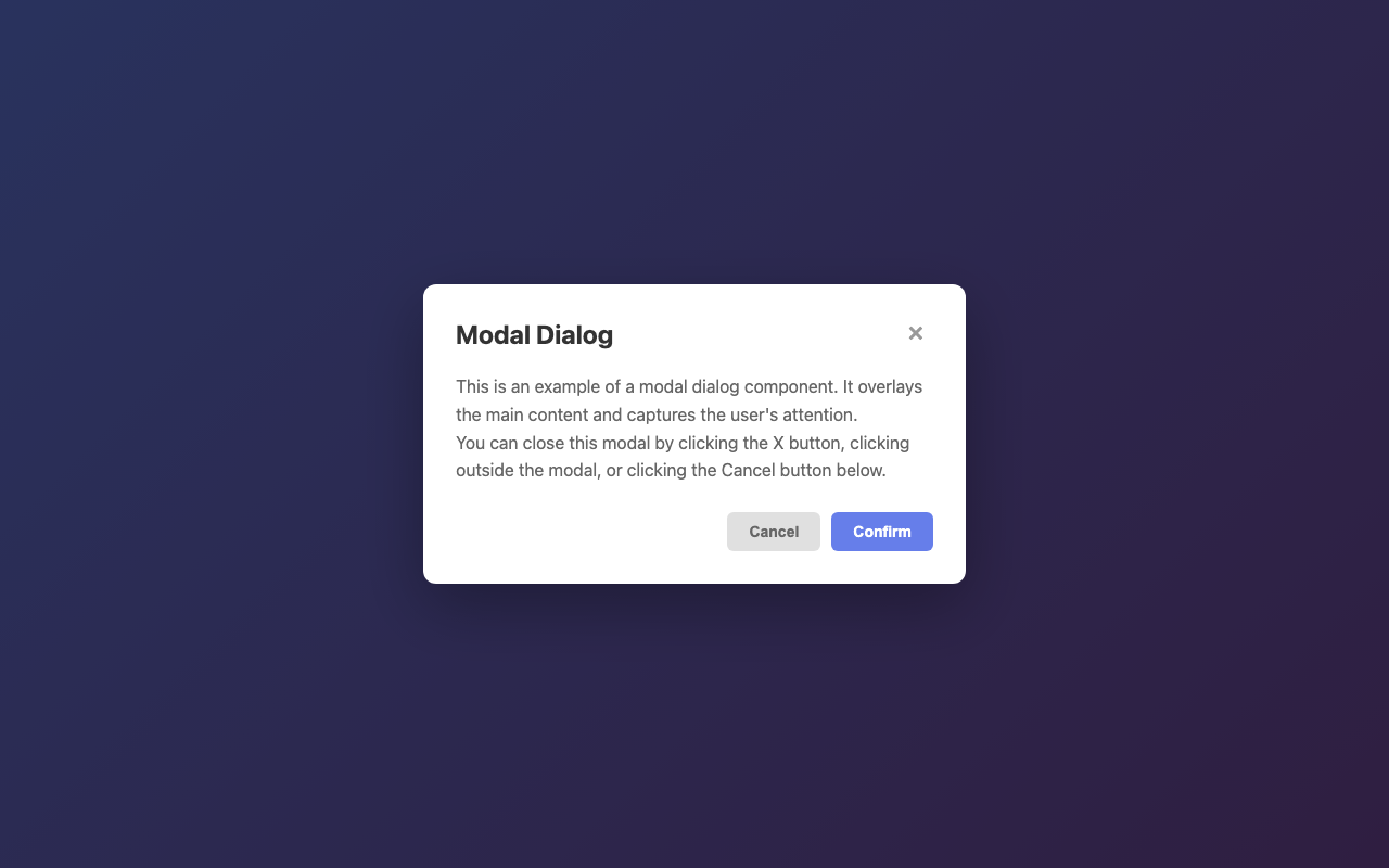 Screenshot sample 29 for modal-dialog / Claude Sonnet 4.5