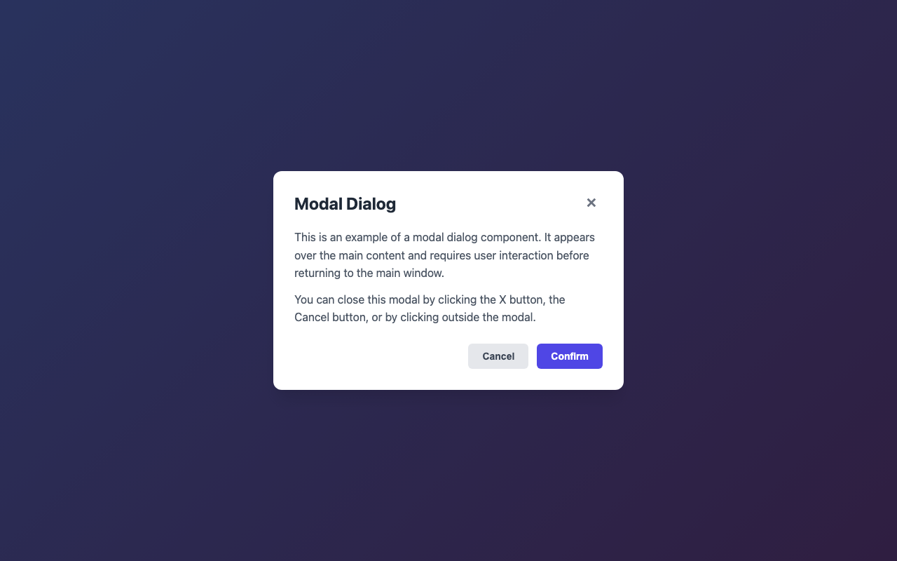 Screenshot sample 30 for modal-dialog / Claude Sonnet 4.5