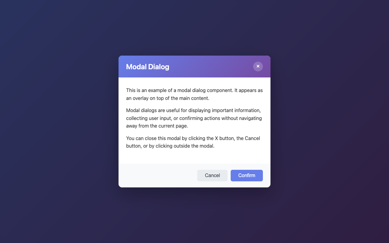 Screenshot sample 39 for modal-dialog / Claude Sonnet 4.5