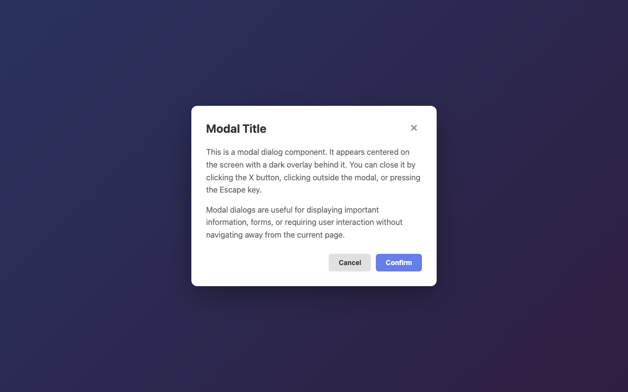 Screenshot sample 43 for modal-dialog / Claude Sonnet 4.5