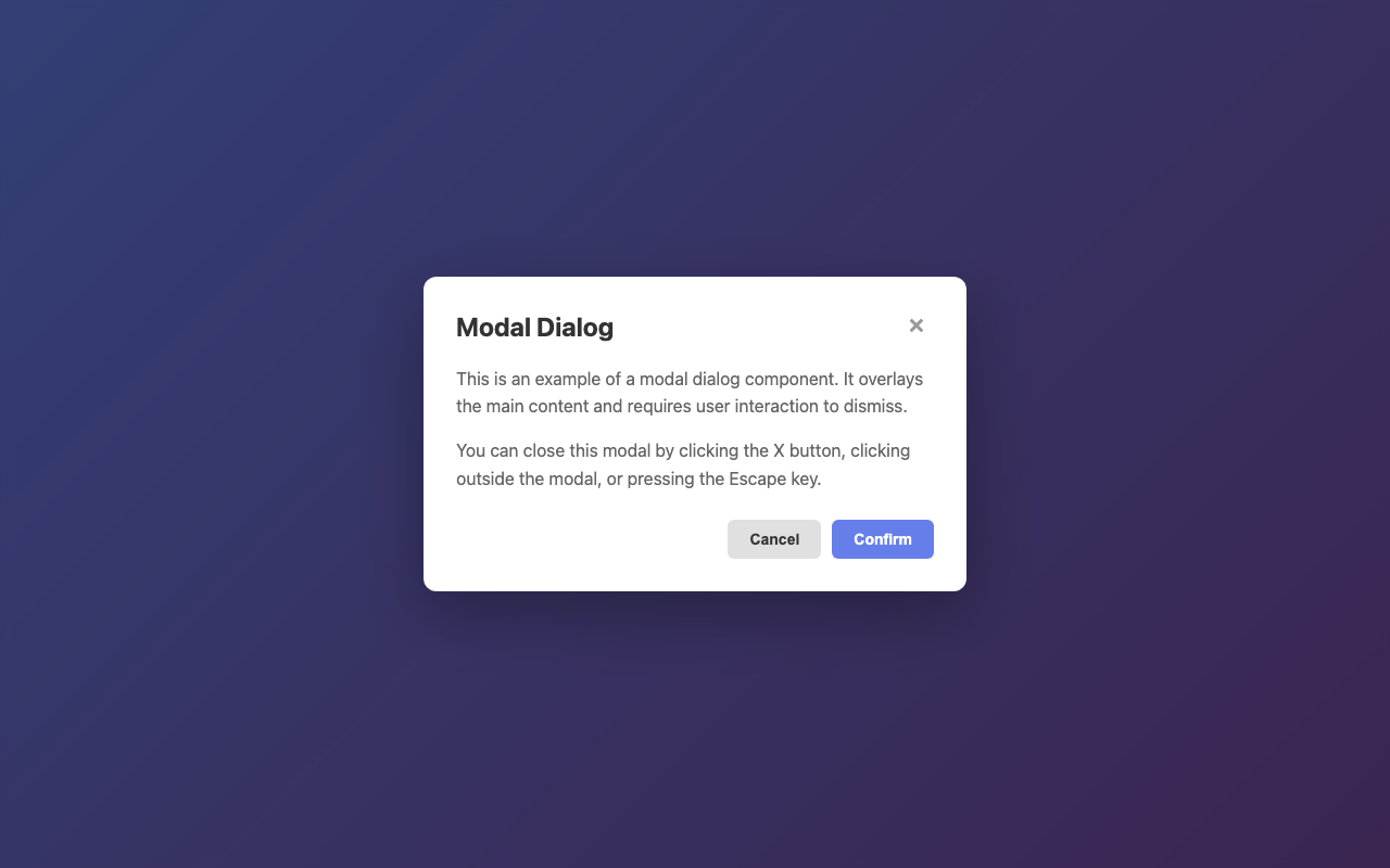 Screenshot sample 44 for modal-dialog / Claude Sonnet 4.5