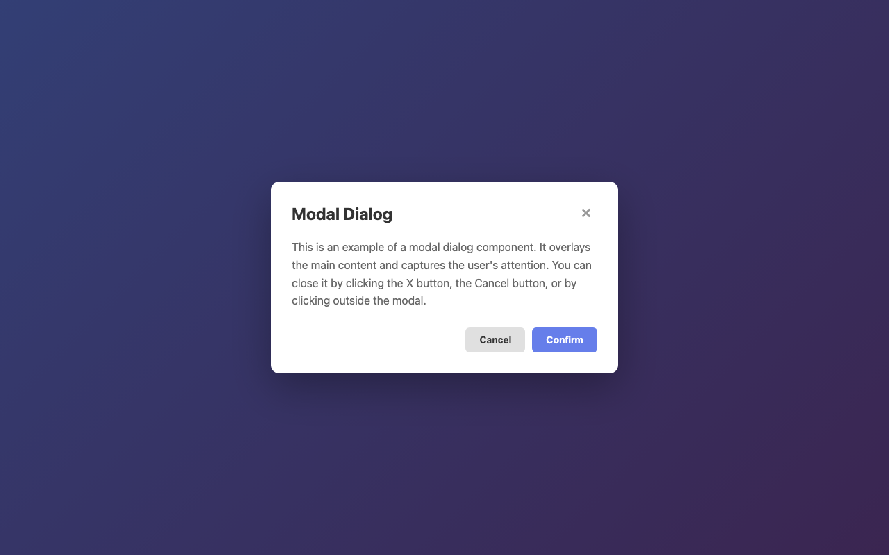 Screenshot sample 46 for modal-dialog / Claude Sonnet 4.5