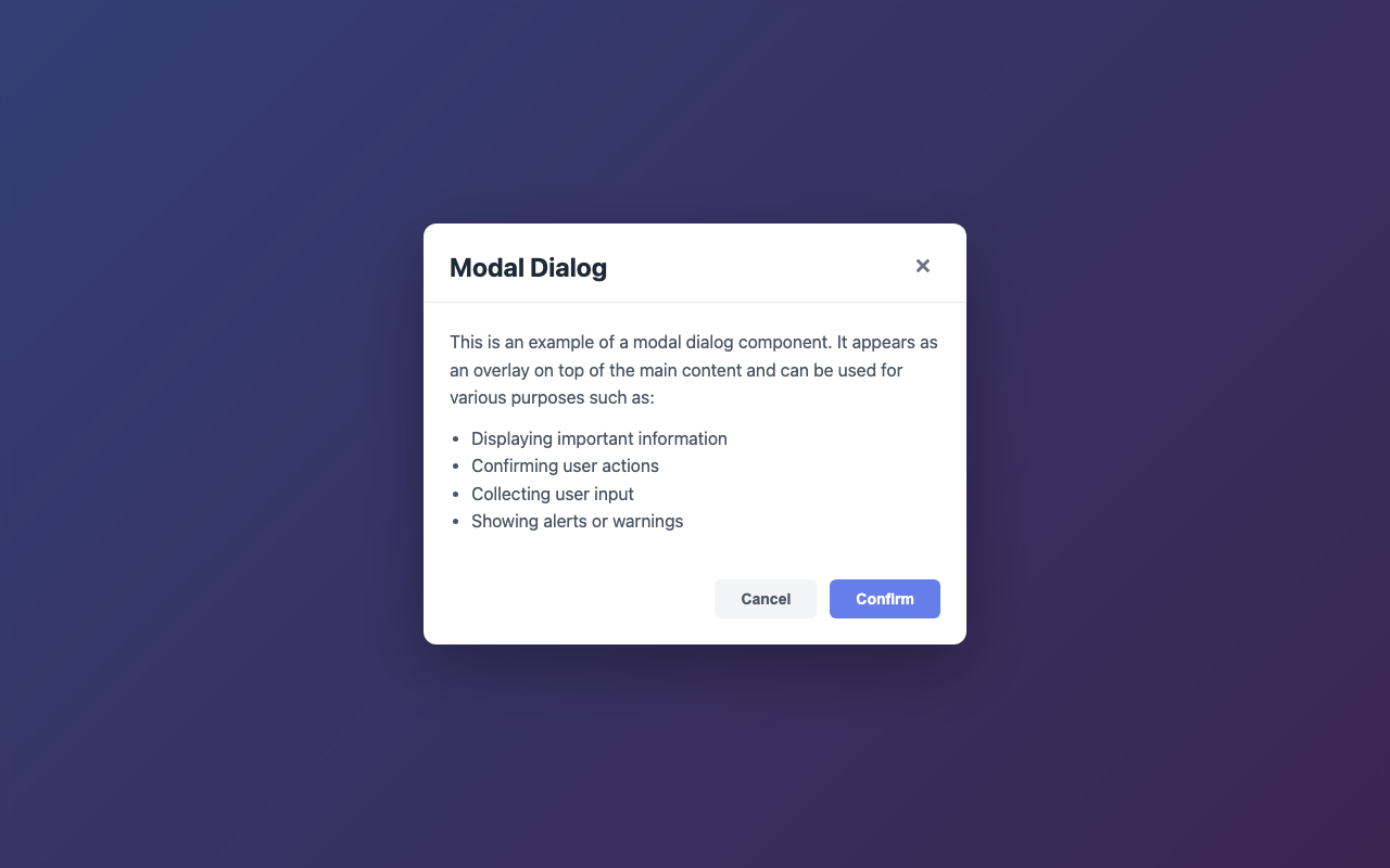 Screenshot sample 49 for modal-dialog / Claude Sonnet 4.5